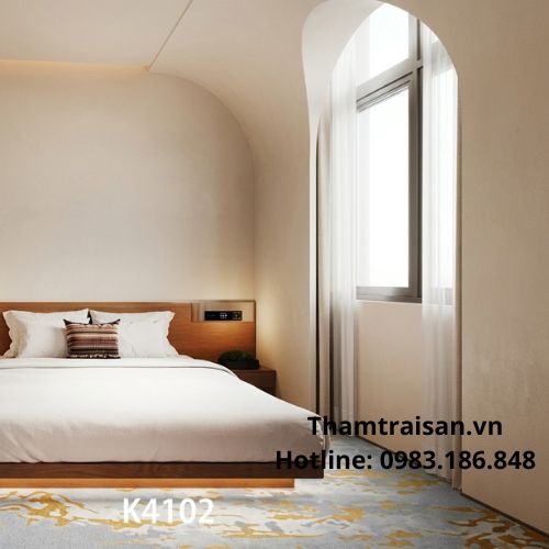 Thảm nylon in trang trí phòng ngủ khách sạn mã K4102