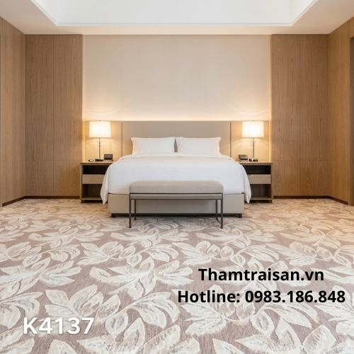 Thảm nylon in trang trí phòng ngủ khách sạn họa tiết bắt mắt