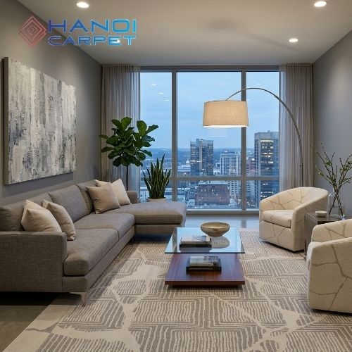 Thảm trải sàn phòng khách hiện đại MK