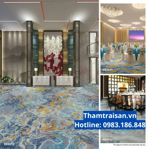 Thảm khách sạn họa tiết xanh