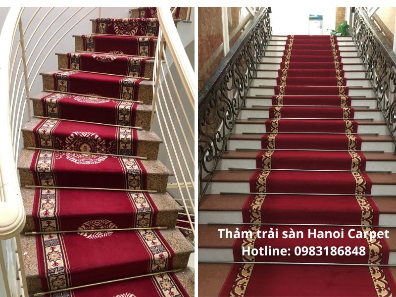 Cố định thảm bằng keo, nẹp hoặc phụ kiện chuyên dụng