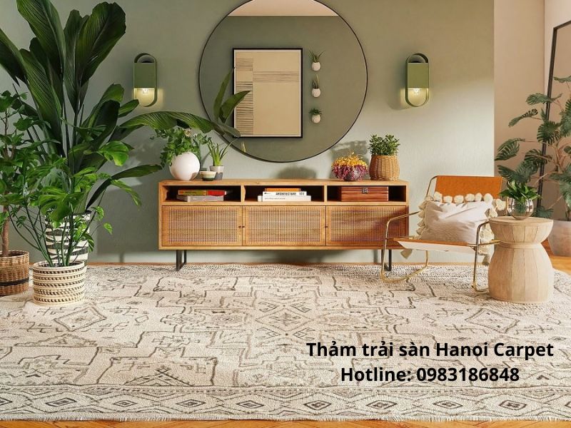 Thảm phong cách Tropical giúp không gian chuẩn resort