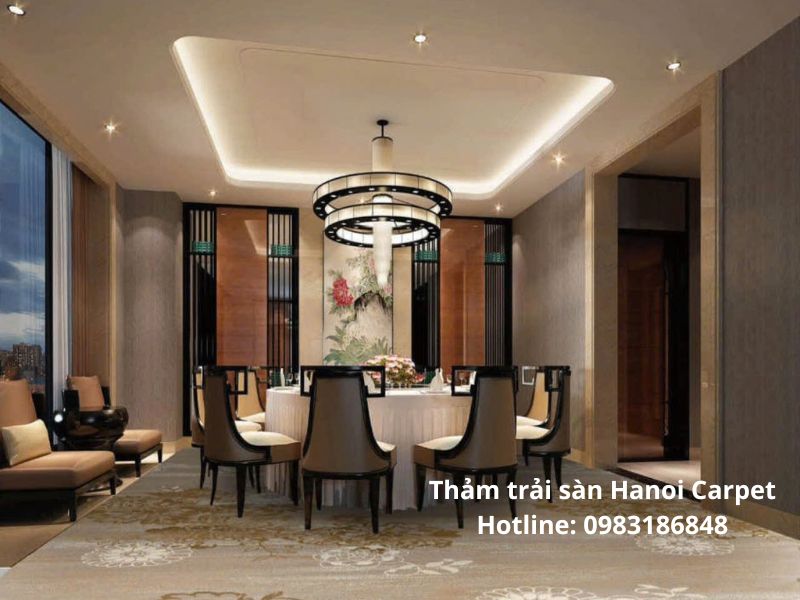 Thảm màu trung tính kết hợp chất liệu tự nhiên