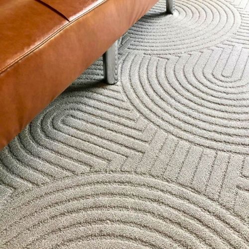 Thảm sofa trượt nước màu xám hoa văn nổi