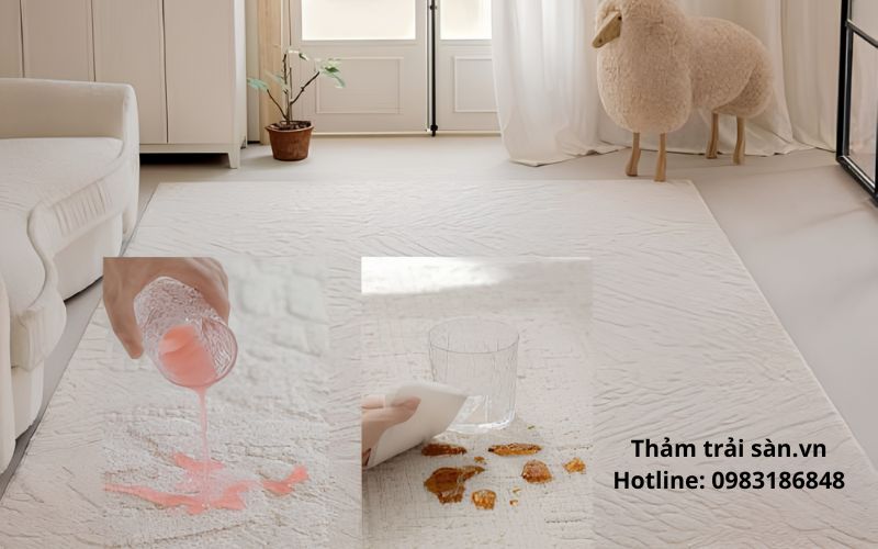 Thảm trượt nước bị đổ nước ngọt