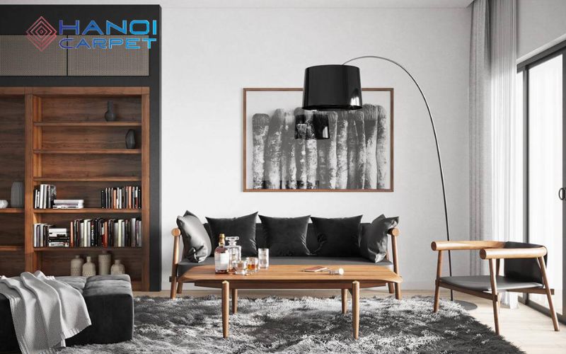 Không gian nhiều ánh sáng kết hợp điểm nhấn màu đen