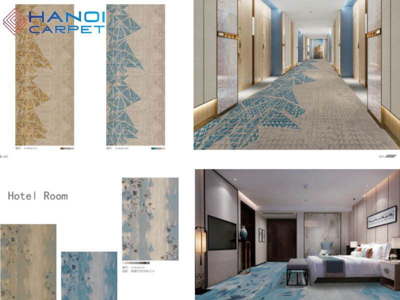 Thảm Nylon in sang trọng phù hợp cho không gian khách sạn