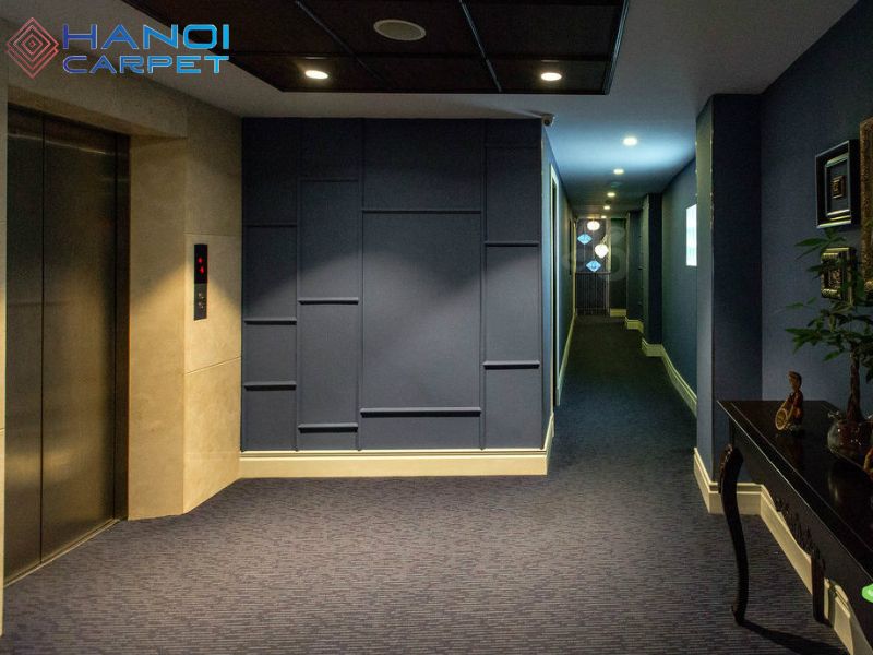 Thảm cuộn nỉ màu xám