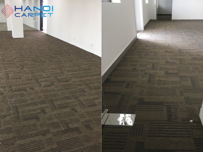 Thảm tấm với gam trung tính dễ phối với nhiều không gian