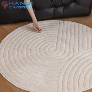 Thảm phòng khách trượt nước hình tròn