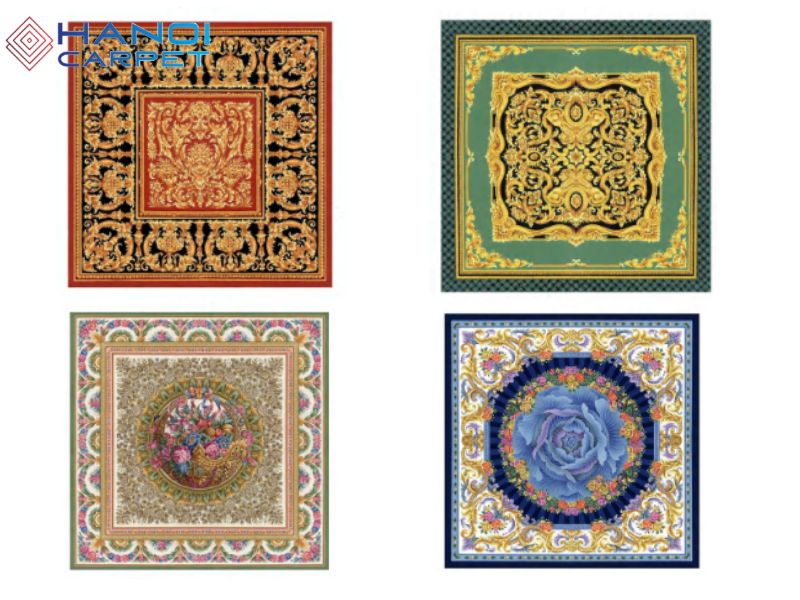 Thảm len hoa văn tinh tế, họa tiết bắt mắt nhiều phong cách