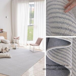 Lắp thảm dạ thô 2 màu nâng cao tính thẩm mỹ cho không gian khách