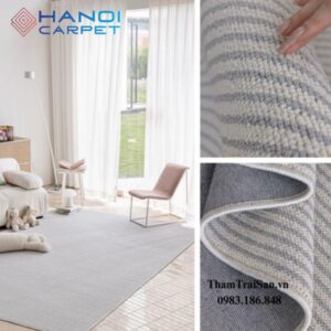 Lắp thảm dạ thô 2 màu nâng cao tính thẩm mỹ cho không gian khách