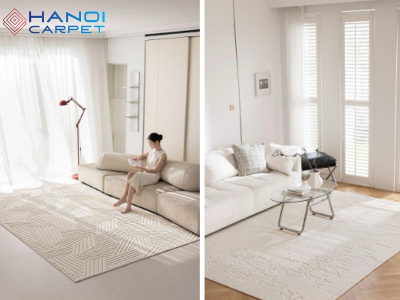Thảm 3x4m trở thành một trong những món nội thất quan trọng giúp nâng tầm không gian phòng khách