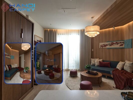 Thảm trải phòng khách chung cư mang tính thẩm mỹ