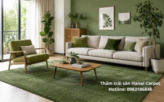Thảm xanh phong cách vintage
